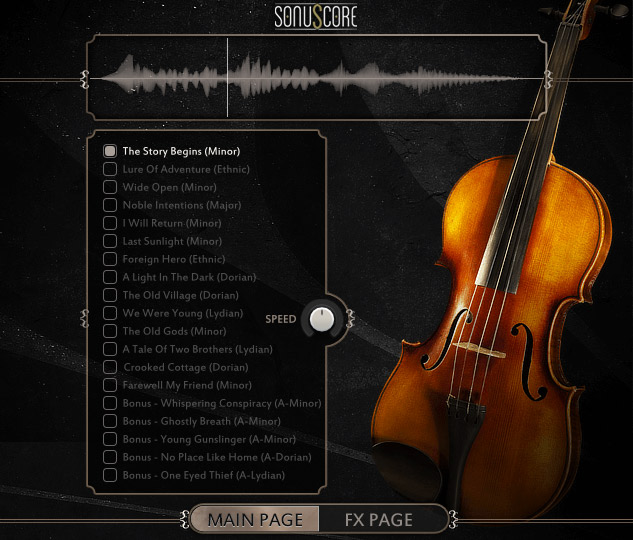 Live-recorded, editable solo violin phrases and a legato instrument for cinematic and expressive melodic work.