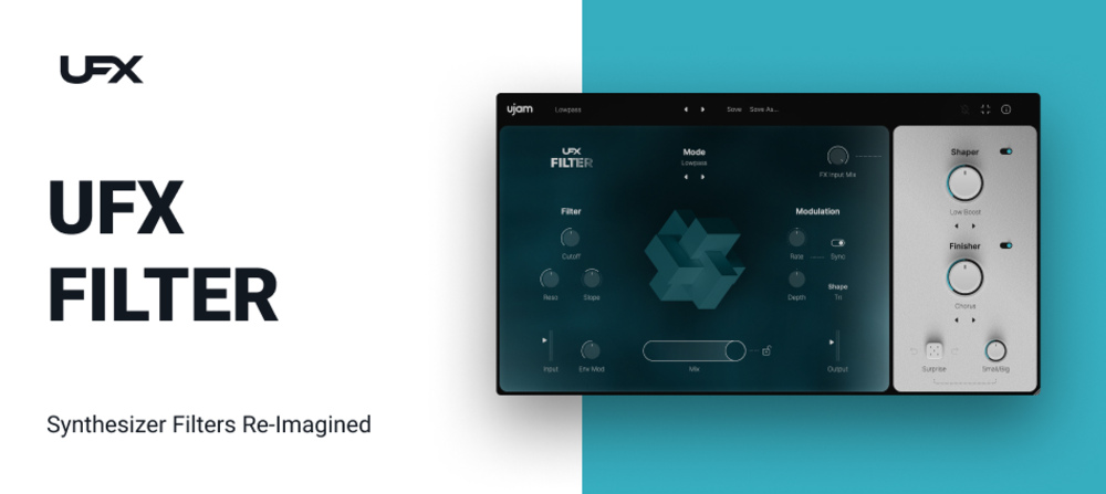 Three synth-style filter modules with modulation, shaper, and multi-effects for animated filtering and tonal variation.