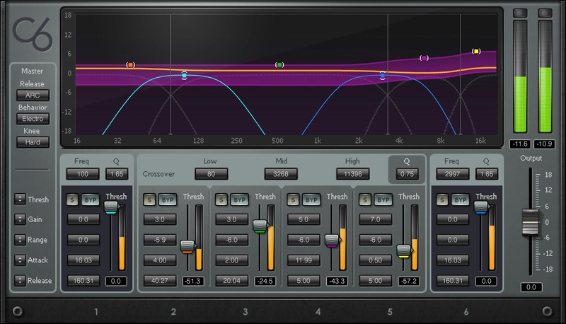 Six-band dynamics and dynamic EQ for precise corrective and creative mixing control.