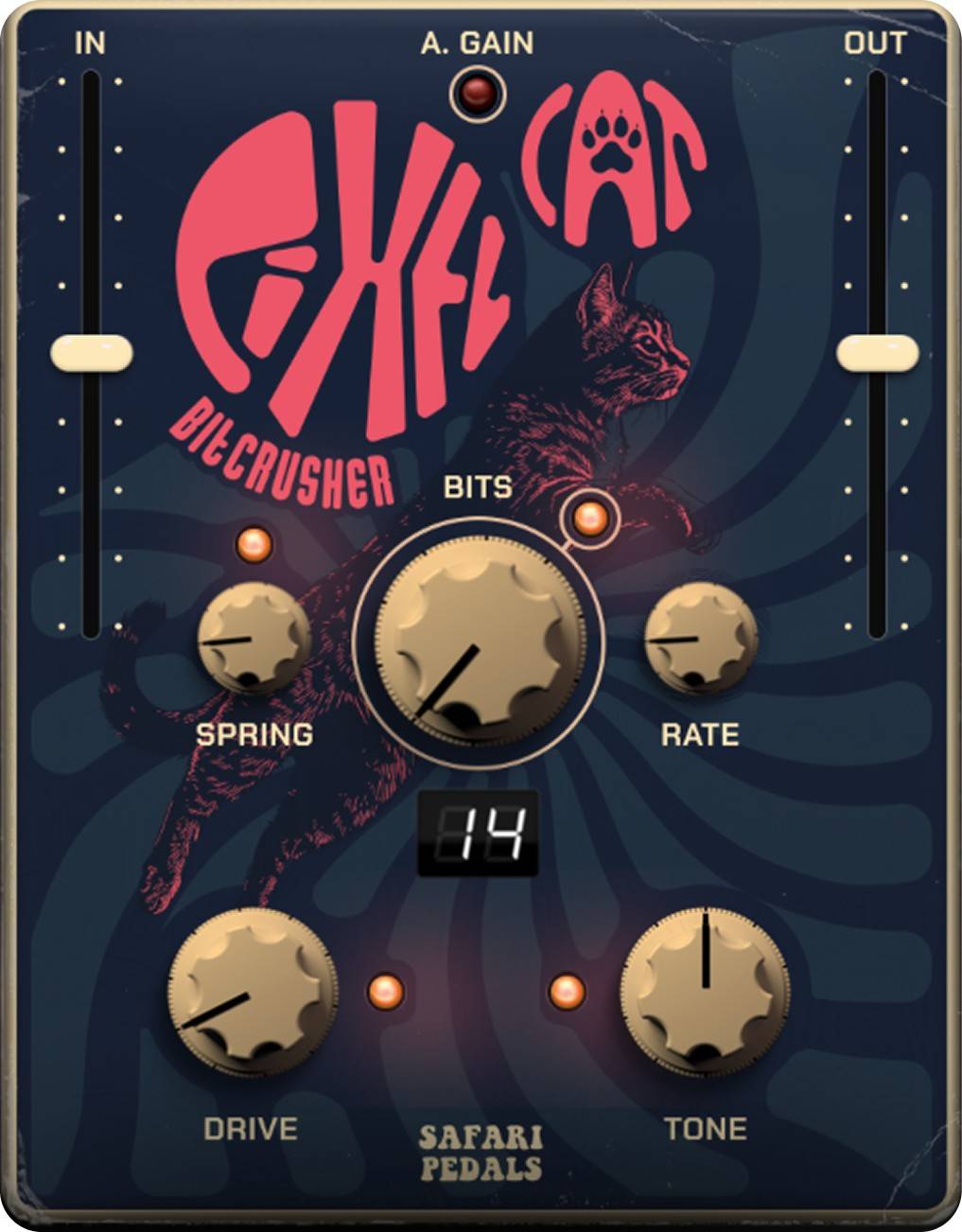 Safari Audio Pixel Cat plugin interface on sale at Plugin Boutique, 18% off until Aug 31