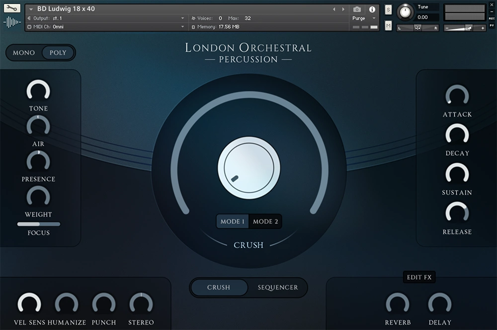 Comprehensive orchestral percussion samples with performance tools for cinematic scoring and trailer work.