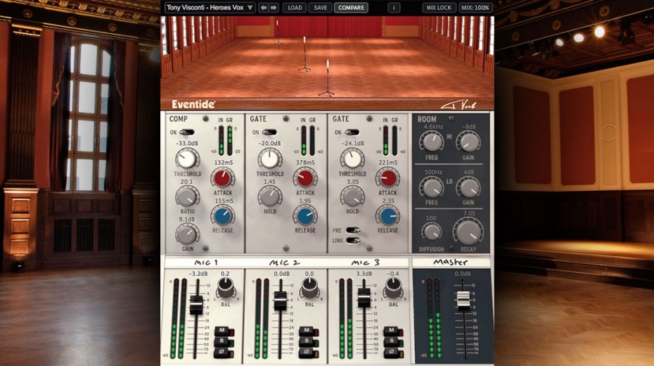 Three-mic, gated reverb that reproduces Tony Visconti’s Berlin vocal effect with modern controls and automation.