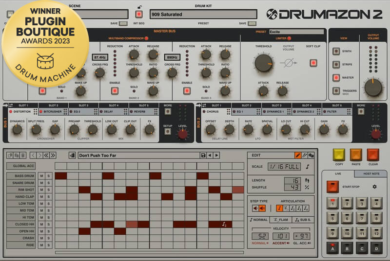 D16 Group Drumazon 2 plugin interface on sale at Plugin Boutique, 40% off until Aug 03