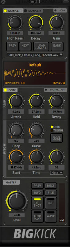 Design tuned, layered kick drums with synthesized low end plus sampled attacks and quick drag-and-drop workflow.