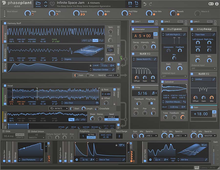 Kilohearts Phase Plant plugin interface on sale at Plugin Boutique, 50% off until Jun 02