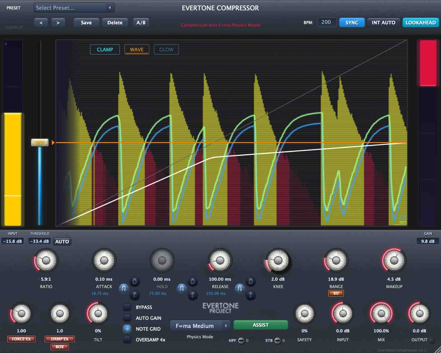 A physics-driven compressor for natural transient shaping, tempo-synced timing and visually guided envelope design.