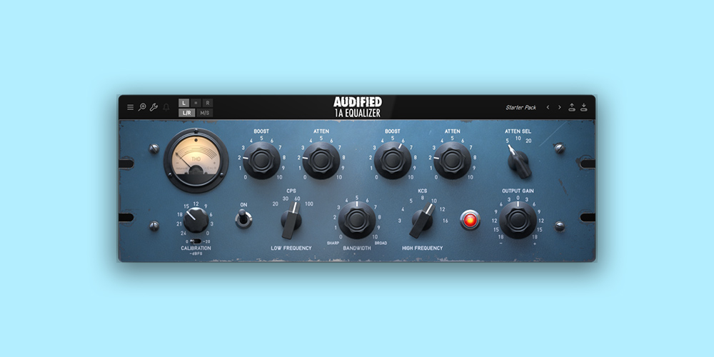 Pultec-style tube EQ with adjustable saturation, THD metering and Mid/Side stereo control.