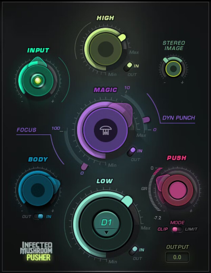 Waves Infected Mushroom Pusher plugin interface on sale at Plugin Boutique, 49% off until Jul 20