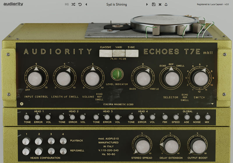 Audiority Echoes T7E MKII plugin interface on sale at Plugin Boutique, 46% off until Sep 02