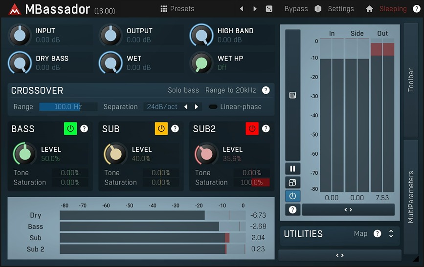 MeldaProduction MBassador plugin interface on sale at Plugin Boutique, 58% off until Jun 21