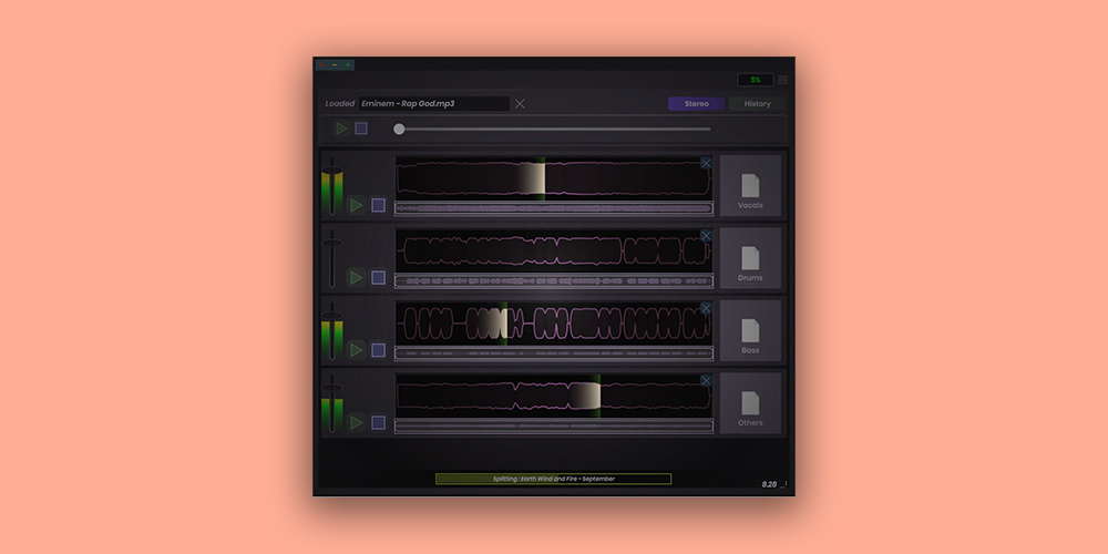 Stagecraft Software Simple Stems plugin interface on sale at Plugin Boutique, 60% off until Aug 31