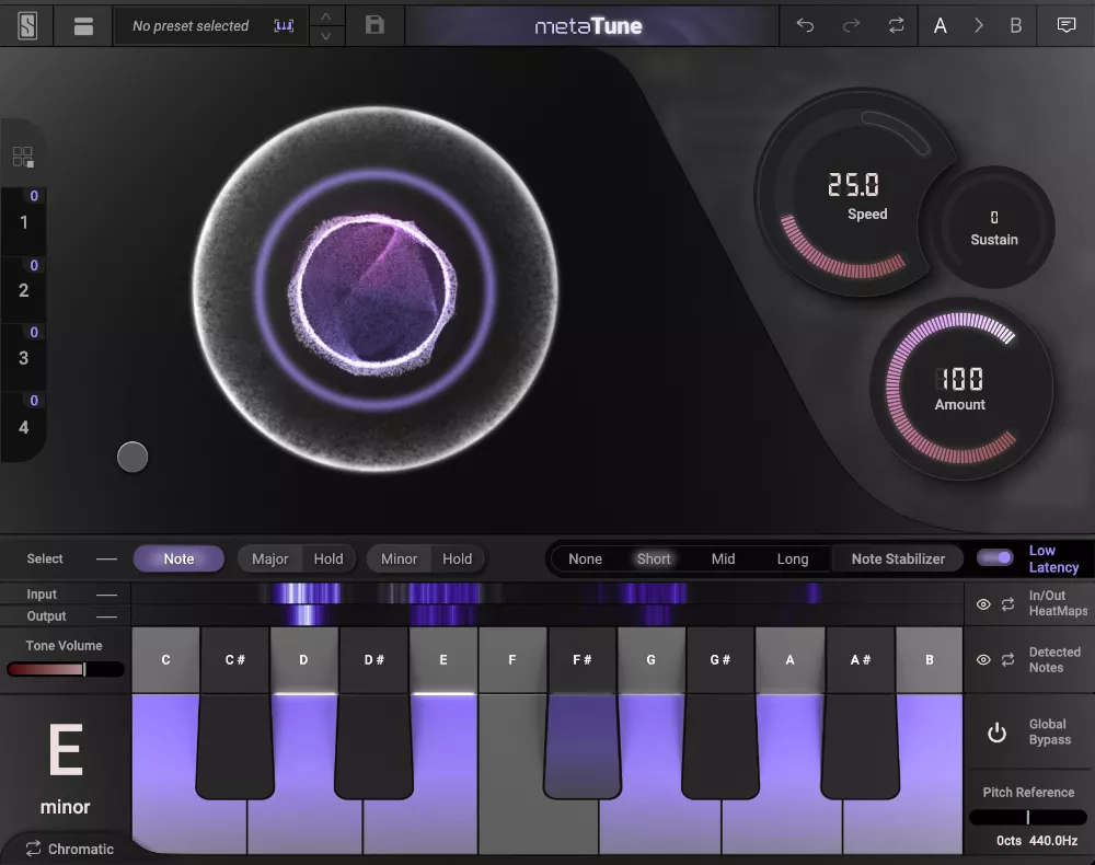 Automatic vocal tuner with natural or extreme correction, negative-speed FX, grouped instances, and a built-in doubler.
