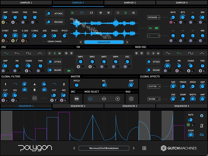 Glitchmachines Polygon 2 plugin interface on sale at Plugin Boutique, 43% off until Nov 01