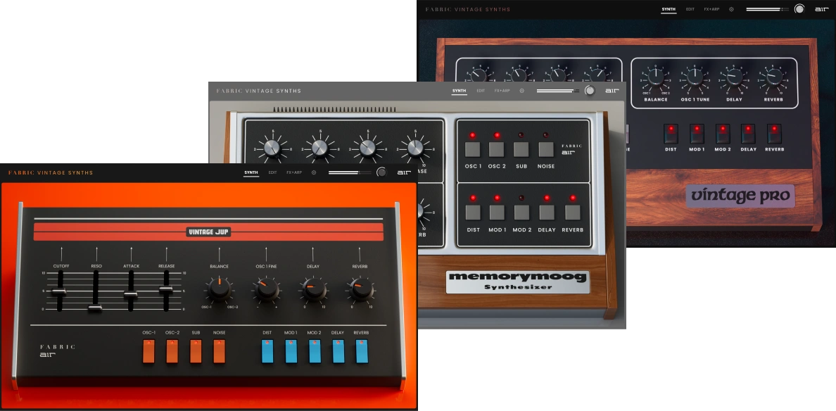 AIR Music Technology Fabric Vintage Synths Vol. 1 plugin interface on sale at Plugin Boutique, 60% off until May 10