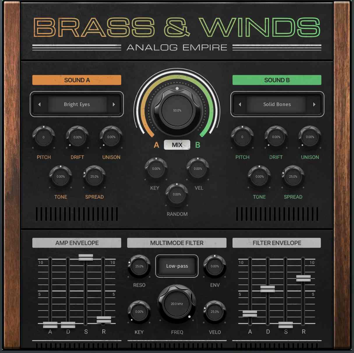 MeldaProduction Analog Empire: Brass and Winds plugin interface on sale at Plugin Boutique, 86% off until Nov 01