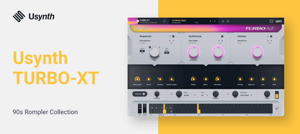 Classic late-80s and 90s rompler sounds with layered synth and sampler engines.