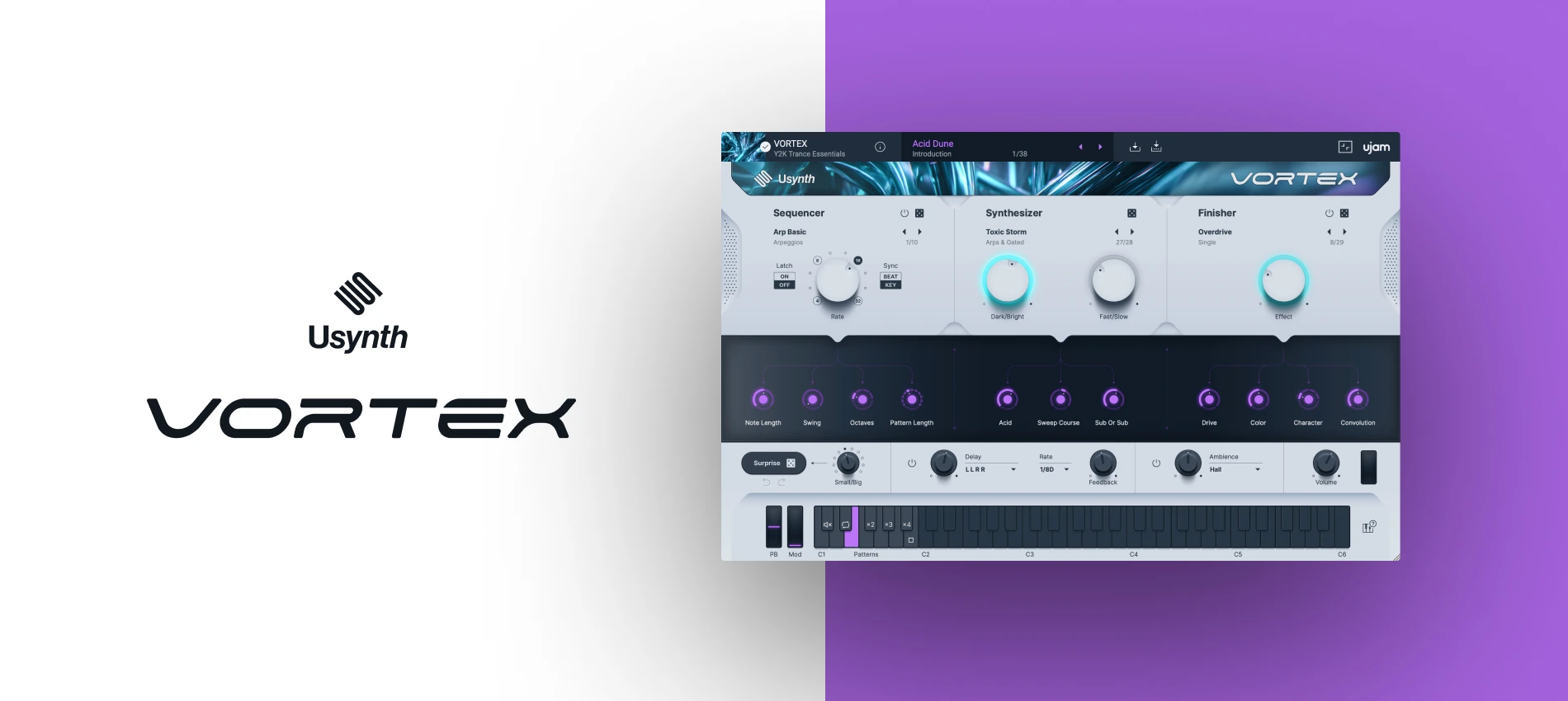 UJAM Usynth VORTEX plugin interface on sale at Plugin Boutique, 61% off until Mar 08