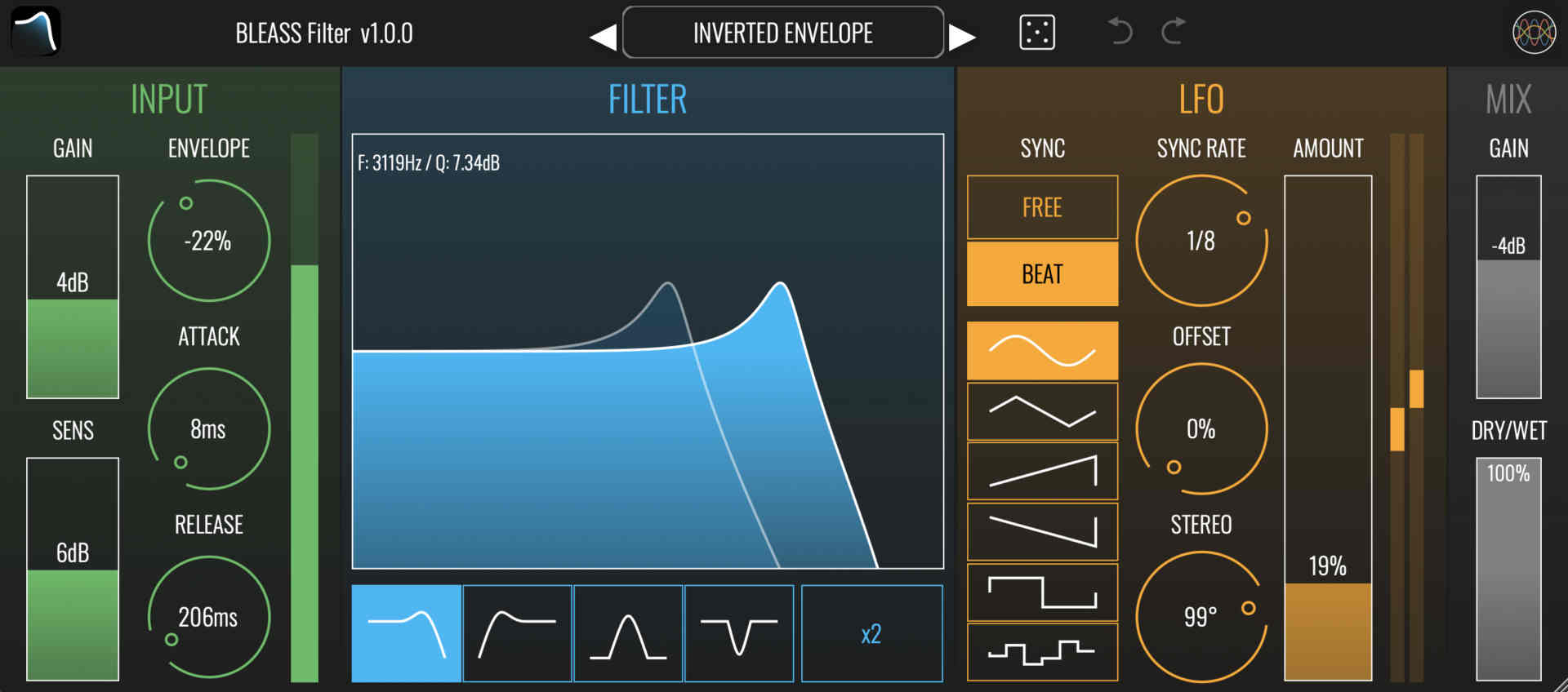 BLEASS BLEASS Filter plugin interface on sale at Plugin Boutique, 49% off until Aug 16