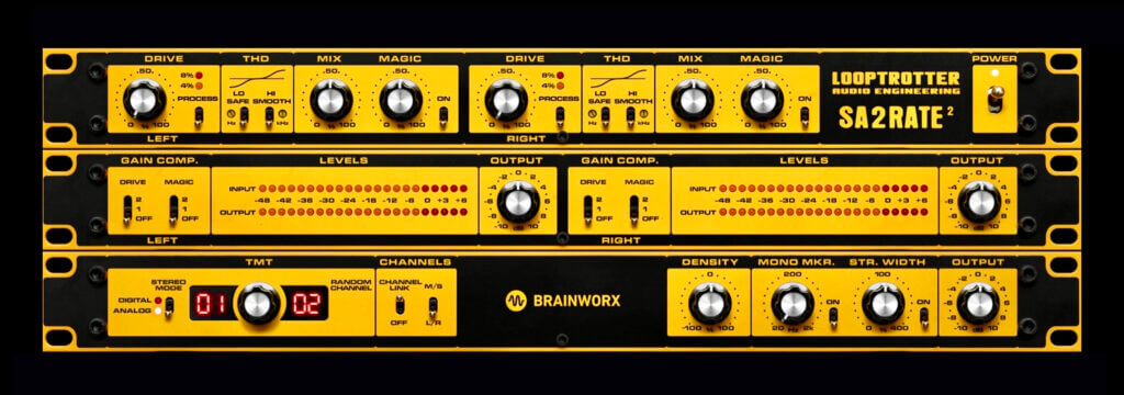 Solid-state saturator that adds low-order harmonics and RMS loudness while preserving peaks and protecting lows and highs.