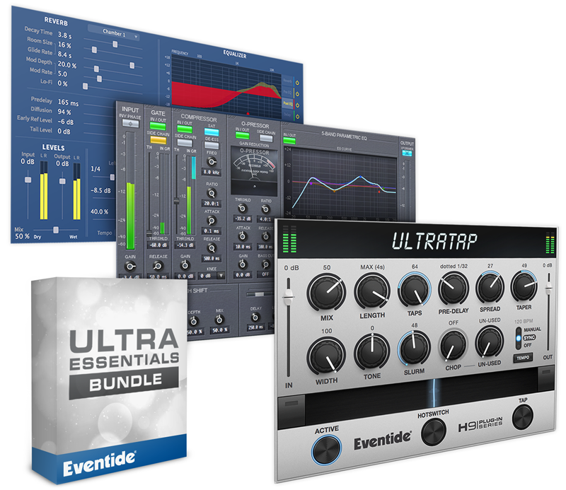 Three Eventide plugins for channel processing, H8000‑derived reverb and multi‑tap delays, with 600+ presets.