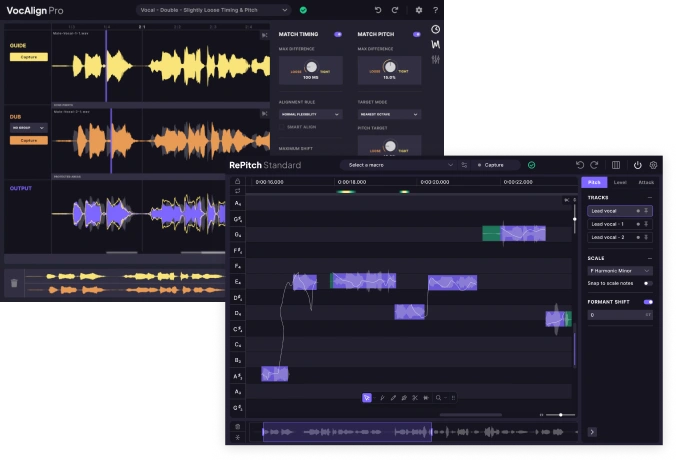 Integrated tuning and alignment tools for precise, consistent vocal timing, pitch, and stacked performances.