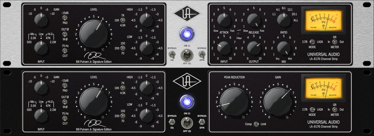 Three classic UA circuits — 610 preamp, 1176 and LA-2A compressors — in one Unison-enabled channel strip.
