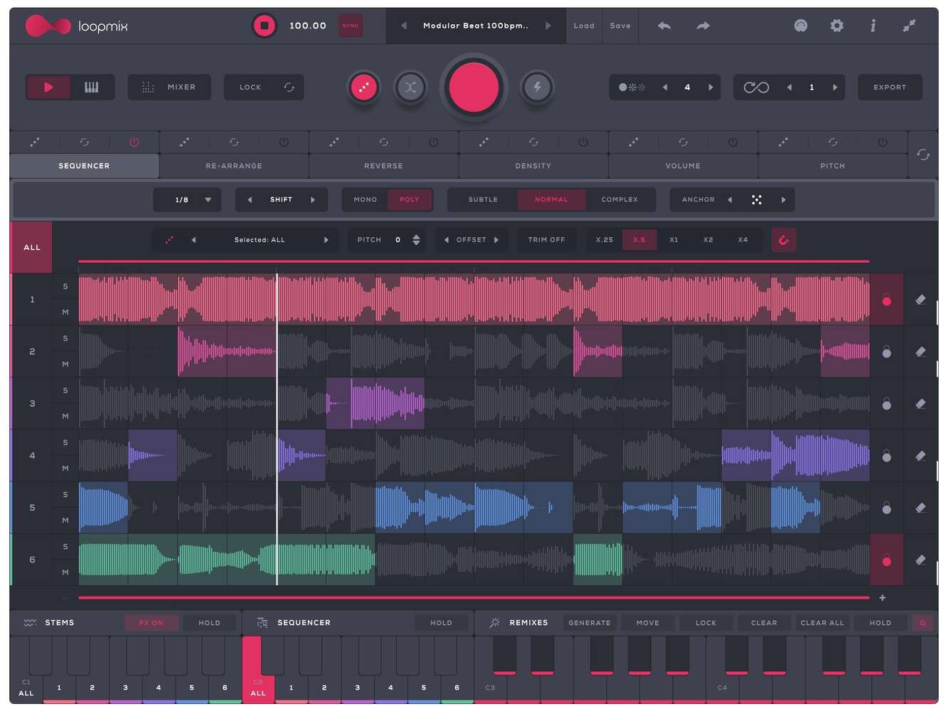 Remix up to six loops, trigger keyboard-mapped variations, and export custom packs.