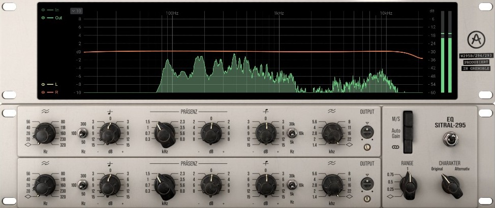 A characterful, broadcast-inspired EQ with shelving, Präsenz bell, M/S routing and stepped or continuous controls.