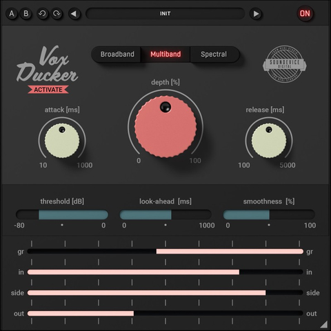 Automatic, configurable ducking to keep voice prominent over music and other elements.