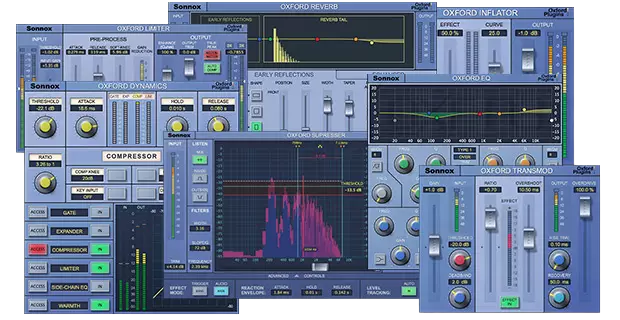 Seven Oxford mixing processors for EQ, dynamics, transients, reverb, limiting, inflation and de-essing.