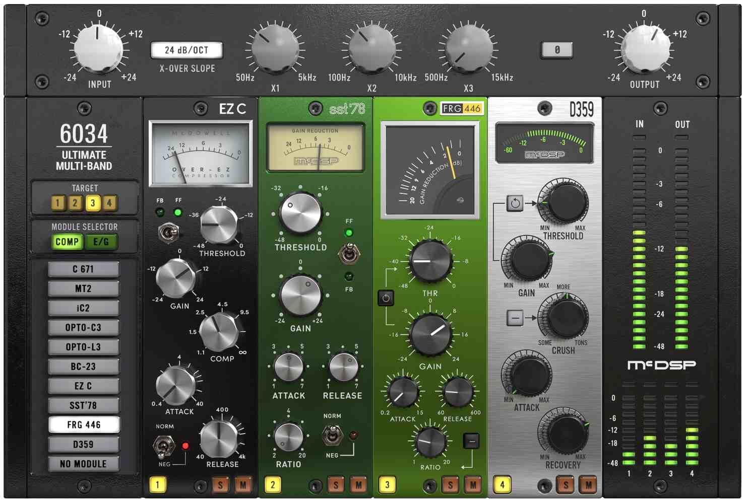 Four-band dynamics with swappable 6050 modules, per-band metering, and AAX DSP HD support.