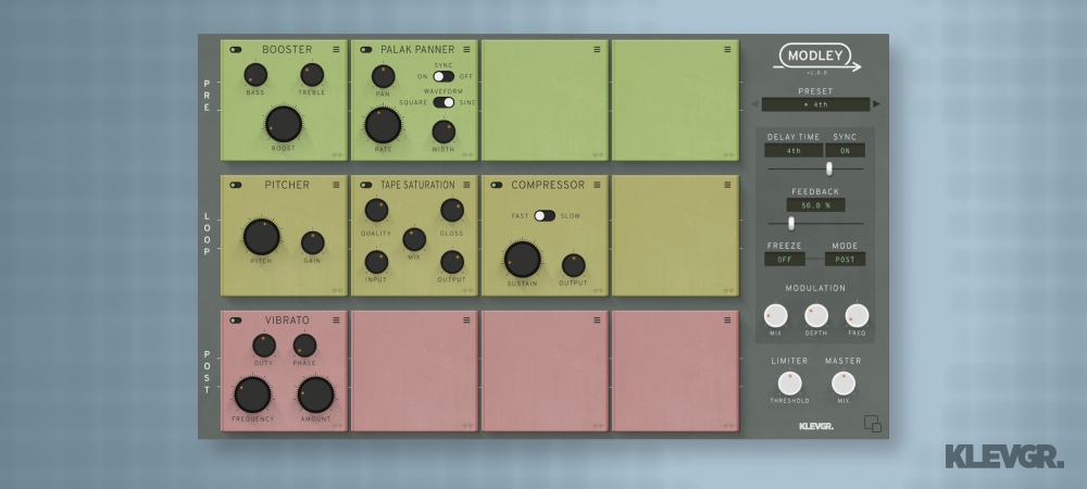 A modular modulation delay with insertable effects and flexible loop routing for creative delay textures.
